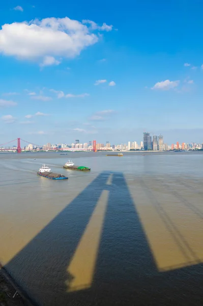 Paisagem Ponte Rio Yangsigang Yangtze Wuhan Hubei China — Fotografia de Stock
