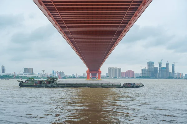 Paisagem Ponte Rio Yingwuzhou Yangtze Wuhan Hubei China — Fotografia de Stock