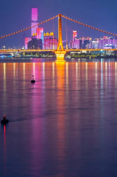 Landskap Yingwuzhou Yangtze River Bridge Wuhan Hubei Kina — Stockfoto