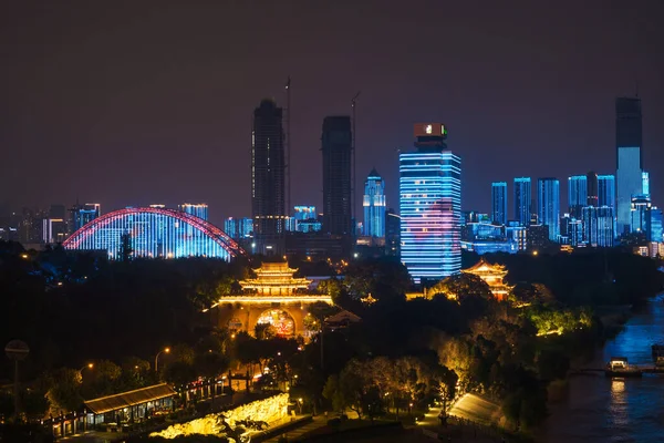 Wuhan Stad Skyline Landskap Hubei Kina — Stockfoto