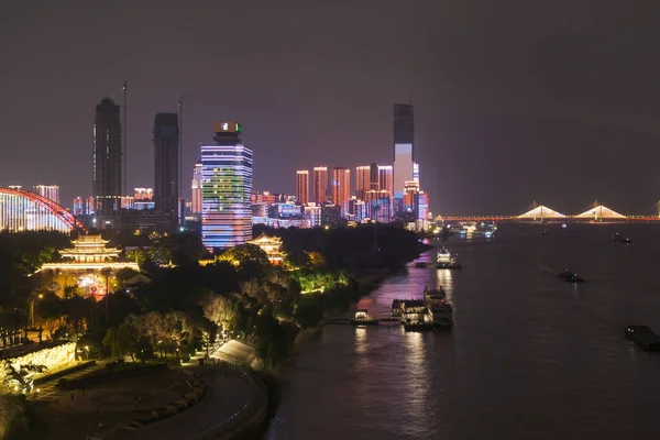 Wuhan Stad Skyline Landskap Hubei Kina — Stockfoto