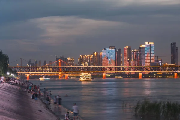 Wuhan Stad Skyline Landskap Hubei Kina — Stockfoto