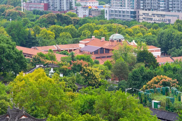 Hubei Çin Wuhan Şehrinin Gökyüzü Manzarası — Stok fotoğraf
