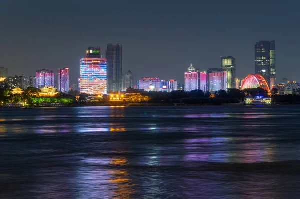 Wuhan Város Látképe Hubei Ben Kínában — Stock Fotó