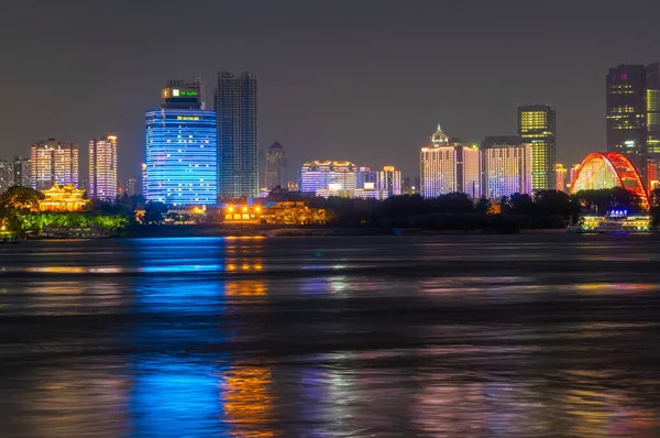 Wuhan Város Látképe Hubei Ben Kínában — Stock Fotó