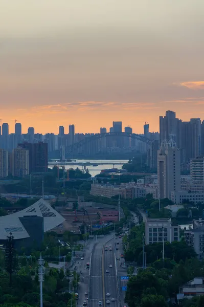 Wuhan Cidade Skyline Cenário Hubei China — Fotografia de Stock