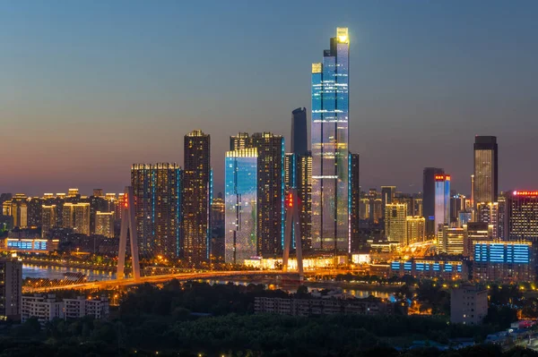 Skyline Der Stadt Wuhan Hubei China — Stockfoto