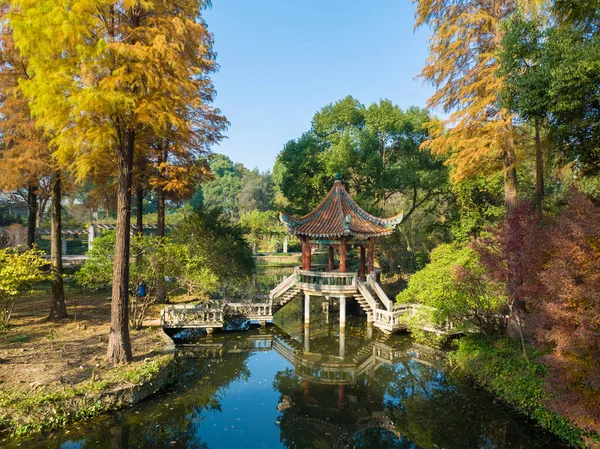 Paesaggio Autunnale Nel Giardino Botanico Wuhan Hubei Cina — Foto Stock