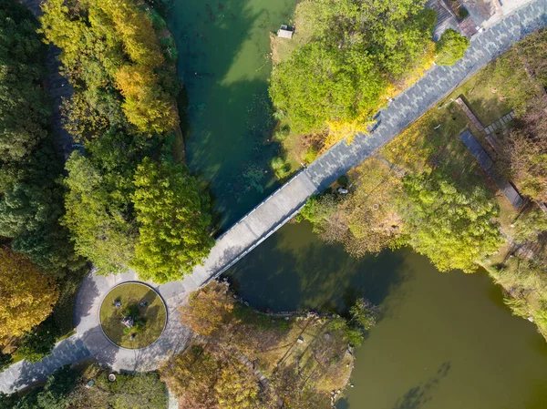 Herfst Landschap Van Yuehu Park Wuhan Hubei China — Stockfoto