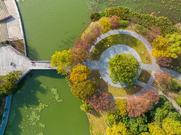 Paisaje Otoñal Del Parque Yuehu Wuhan Hubei China — Foto de Stock