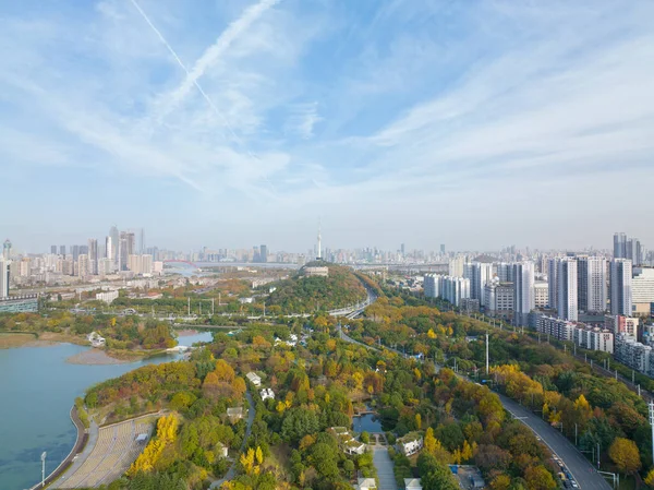 Herfst Landschap Van Yuehu Park Wuhan Hubei China — Stockfoto