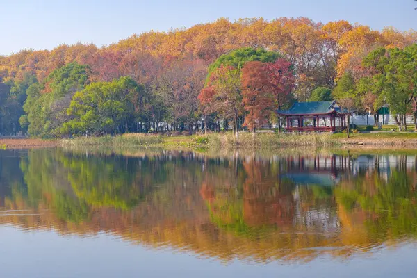 Hubei Wuhan East Lake Escenic Área Paisajes Otoño Tardío — Foto de Stock