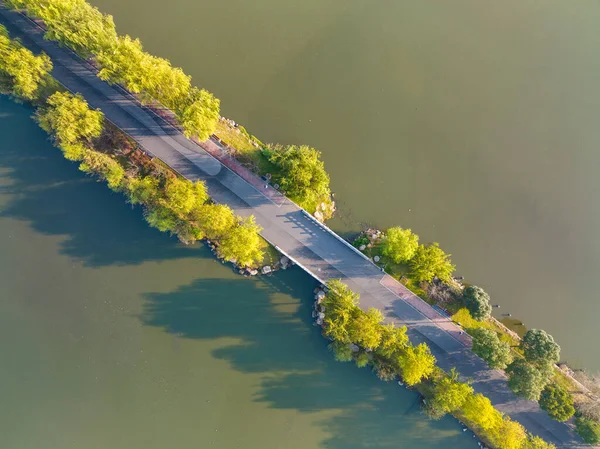 Hubei Wuhan East Lake Scenic Area Senhösten Landskap — Stockfoto