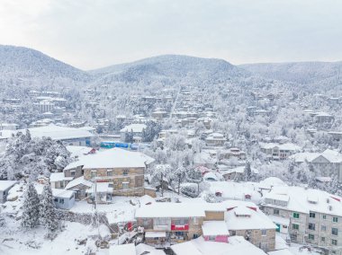 Lushan 5A Sahne Bölgesi, Jiujiang Şehri, Jiangxi Bölgesi 'nde kış kar manzarası