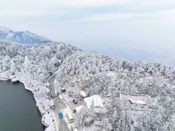 Escena Nieve Invierno Área Escénica Lushan Ciudad Jiujiang Provincia Jiangxi — Foto de Stock