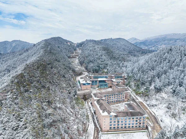 Zimní Sněhová Scéna Lushan Scénická Oblast Město Jiujiang Provincie Ťiang — Stock fotografie
