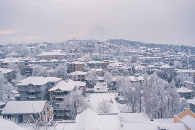 Lushan 5A Sahne Bölgesi, Jiujiang Şehri, Jiangxi Bölgesi 'nde kış kar manzarası