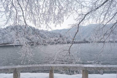 Lushan 5A Sahne Bölgesi, Jiujiang Şehri, Jiangxi Bölgesi 'nde kış kar manzarası