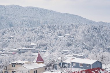 Lushan 5A Sahne Bölgesi, Jiujiang Şehri, Jiangxi Bölgesi 'nde kış kar manzarası