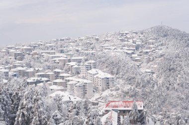Lushan 5A Sahne Bölgesi, Jiujiang Şehri, Jiangxi Bölgesi 'nde kış kar manzarası