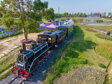 Wuhan, Hubei, Çin 'deki çiçek fuarı sahnesi.