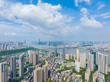 Hubei Wuhan Yaz Kentsel Hava Çizgisi Fotoğraf Sahnesi