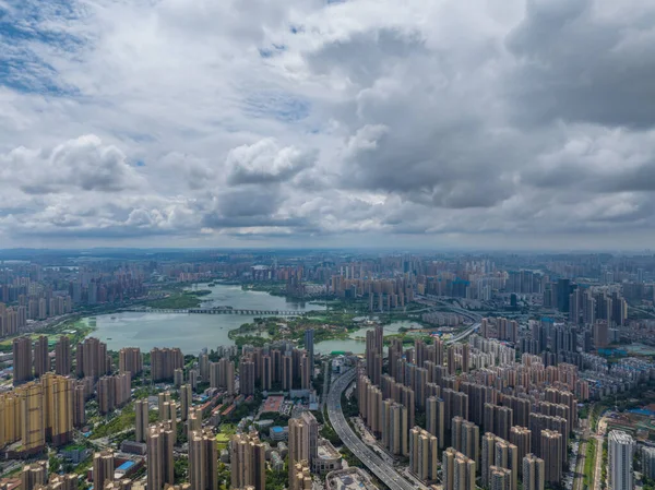 Hubei Wuhan Summer Urban Skyline Légi Fotózás Táj — Stock Fotó