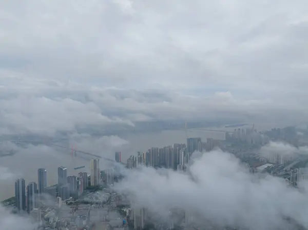 Hubei Wuhan Summer Urban Skyline Aerial Photography Scenery — Zdjęcie stockowe