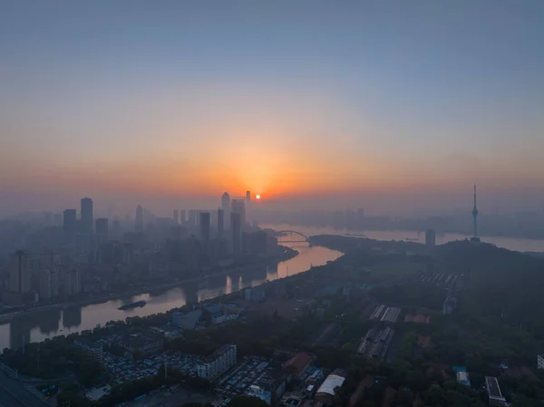 Hubei Wuhan Verão Urban Skyline Fotografia Aérea Cenário — Fotografia de Stock