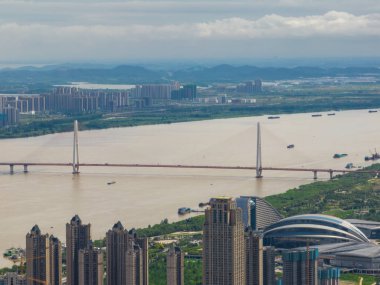 Hubei Wuhan Yaz Kentsel Hava Çizgisi Fotoğraf Sahnesi