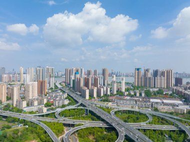 Hubei Wuhan Yaz Kentsel Hava Çizgisi Fotoğraf Sahnesi