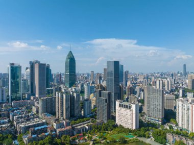 Hubei Wuhan Summer Urban Skyline Aerial photography scenery