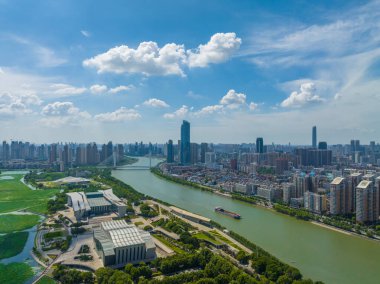 Hubei Wuhan Yaz Kentsel Hava Çizgisi Fotoğraf Sahnesi