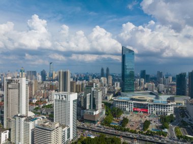 Hubei Wuhan Summer Urban Skyline Aerial photography scenery