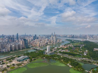 Hubei Wuhan Yaz Kentsel Hava Çizgisi Fotoğraf Sahnesi