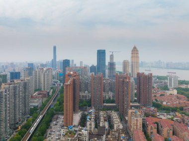 Hubei Wuhan Summer Urban Skyline Aerial photography scenery