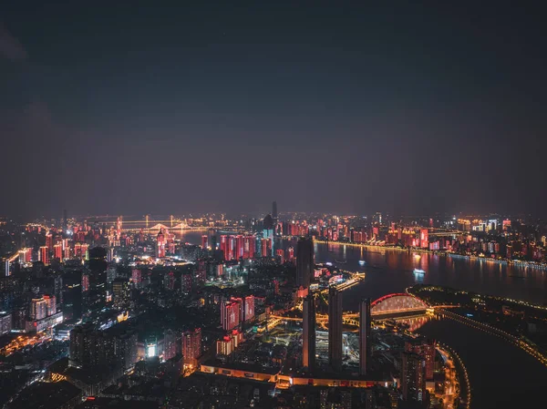 Hubei Wuhan Lato Urban Skyline Krajobrazy Lotu Ptaka — Zdjęcie stockowe