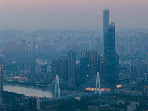 Hubei Wuhan Summer Urban Skyline Légi Fotózás Táj — Stock Fotó