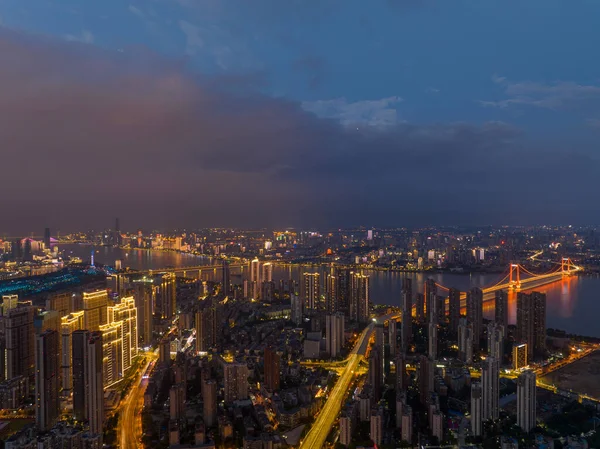 Hubei Wuhan Summer Urban Skyline Aerial Photography Scenery — Photo