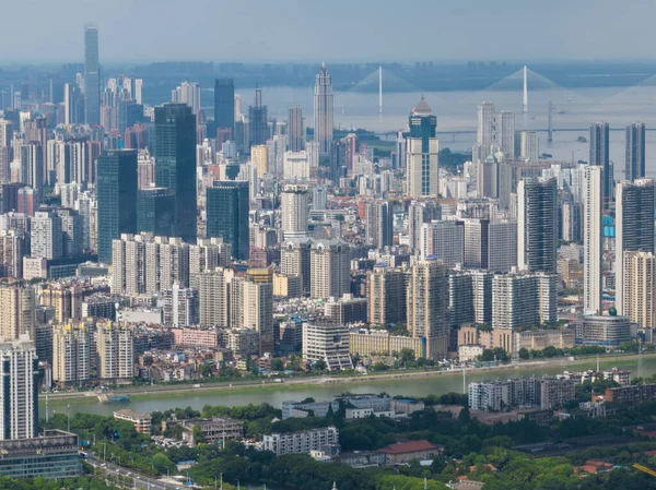 Hubei Wuhan Summer Urban Skyline Photographie Aérienne Paysage — Photo