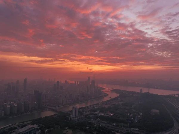Hubei Wuhan Summer Urban Skyline Aerial Photography Scenery — Foto de Stock