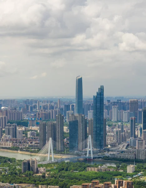 Hubei Wuhan Summer Urban Skyline Aerial Photography Scenery — Stockfoto