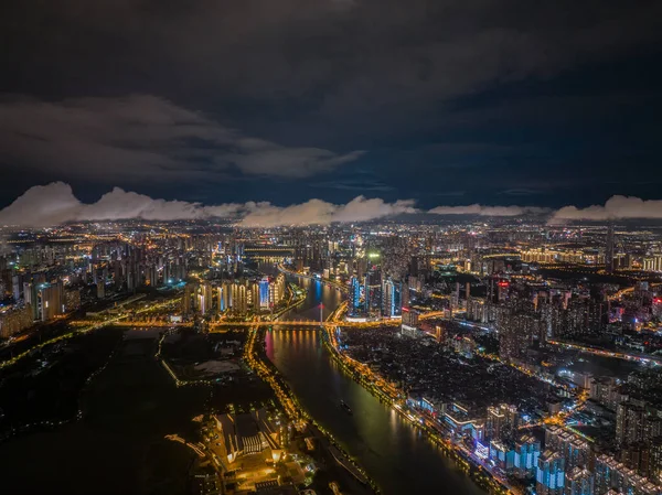 Hubei Wuhan Summer Urban Skyline Aerial Photography Scenery — 图库照片