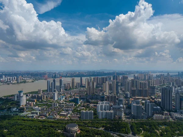 Hubei Wuhan Summer Urban Skyline Aerial Photography Scenery — Stock Photo, Image