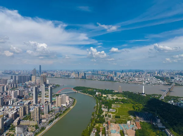 Hubei Wuhan Summer Urban Skyline Aerial Photography Scenery — Stockfoto