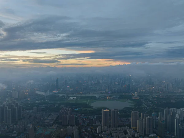 Hubei Wuhan Verão Urban Skyline Fotografia Aérea Cenário — Fotografia de Stock