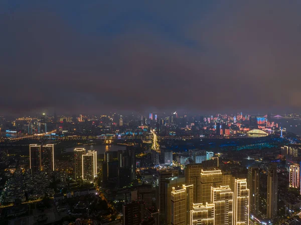 Hubei Wuhan Summer Urban Skyline Aerial Photography Scenery — Photo