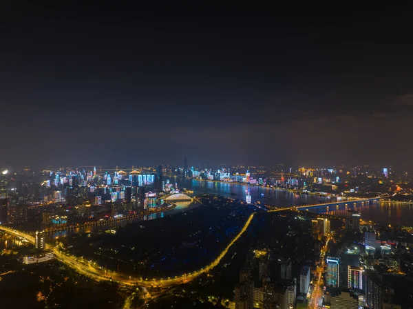 Hubei Wuhan Lato Urban Skyline Krajobrazy Lotu Ptaka — Zdjęcie stockowe