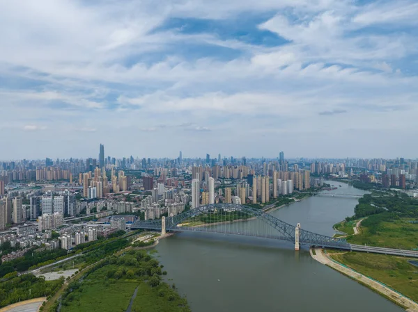 Hubei Wuhan Summer Urban Skyline Aerial Photography Scenery — Stockfoto