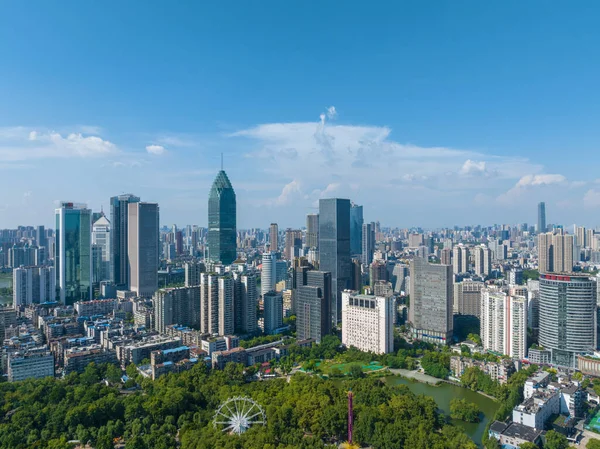 Hubei Wuhan Summer Urban Skyline Légi Fotózás Táj — Stock Fotó